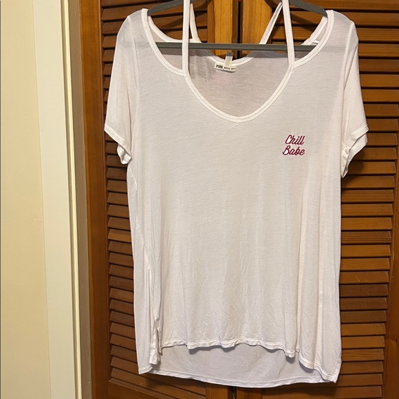 PINK Victoria's Secret White Super Soft Tee - Picture 1 of 4